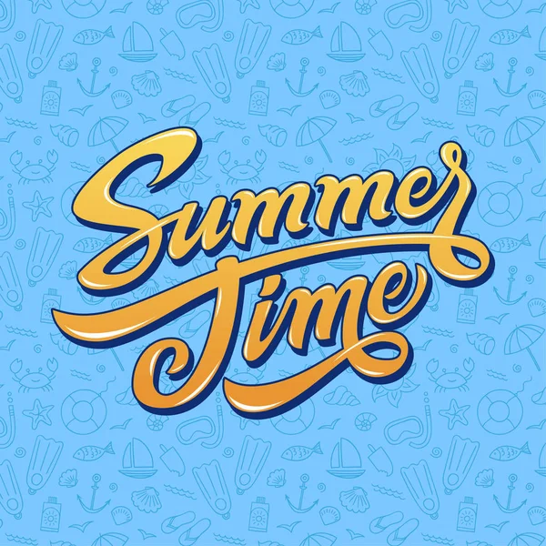 夏季时间刻字插图 — 图库矢量图片