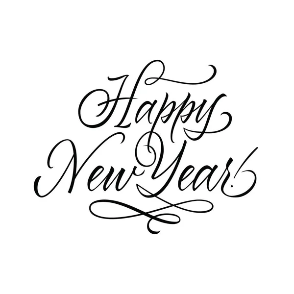 Feliz Ano Novo mão lettering caligrafia vetor ilustração . Ilustrações De Stock Royalty-Free