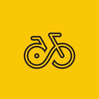 Bisiklet işareti biçimlendirilmiş doğrusal vektör simgesi.