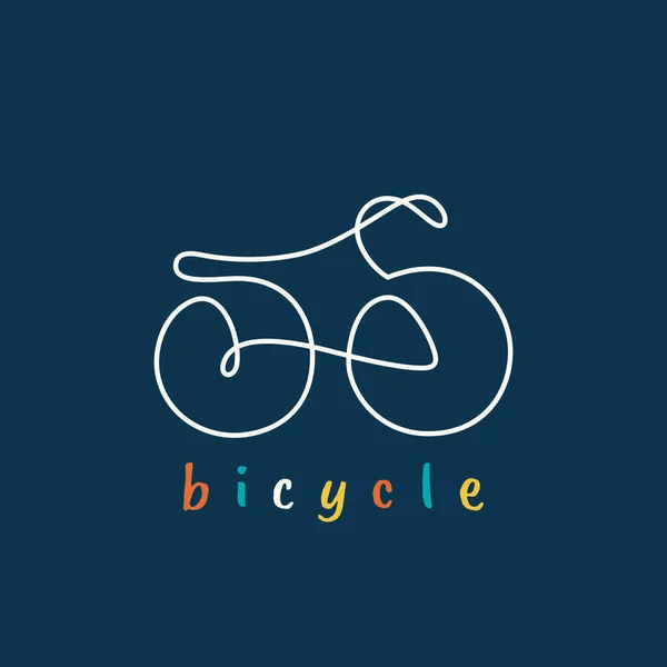 自転車型線形ベクトルアイコン — ストックベクタ