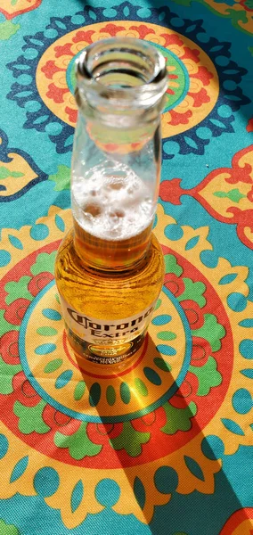 NY, USA, 25 November, 2019. Photo of Corona Extra Beer bottle. Corona Extra is produced in Mexico.