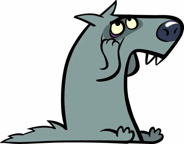 Wolf Dalam Keadaan Shock Gaya Animasi Warna — Stok Foto