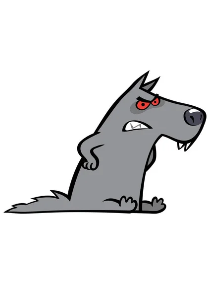 Gran Lobo Malo Animación Estilizada — Vector de stock