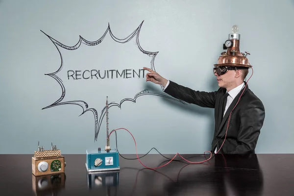 Recruitment concept with vintage businessman — Stock Photo, Image