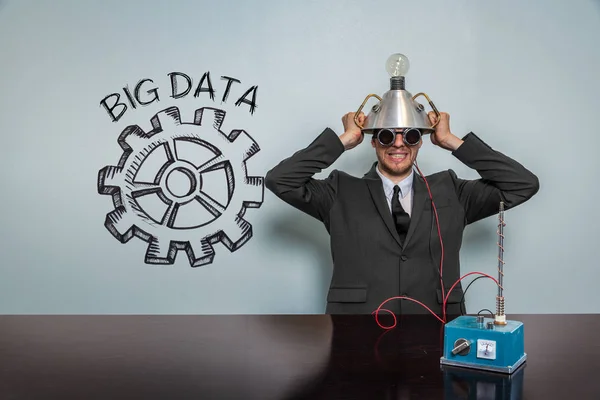 Big Data texto com empresário vintage — Fotografia de Stock