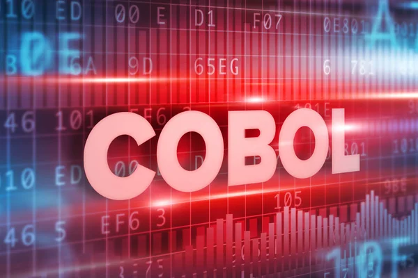 Cobol astratto concetto blu testo blu sfondo — Foto Stock