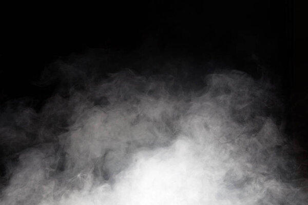 White smoke shape concet on black background