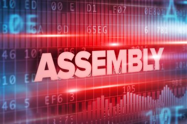 Derleme soyut kavram mavi metin kırmızı arka plan