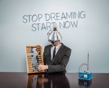 Başlangıç rüya blackboard ile işadamı metin durdurun