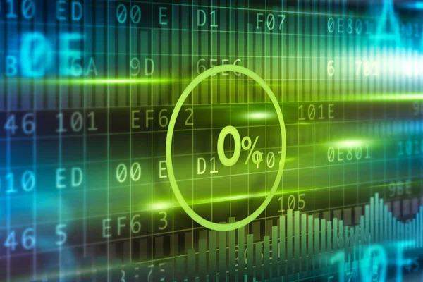 Zero With Percentage Sign Displayed On Interface Screen — Stock Photo, Image