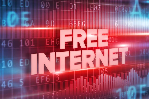 Free Internet Text Displayed On Red Interface Screen — Stock Photo, Image