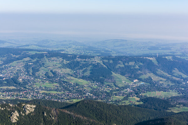 Zakopane and Koscielisko seen from the popular peak - Giewont