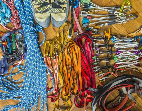 Climbing equipment (rack gear, hardware).