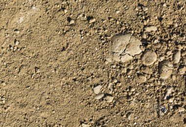 Çakıl ile doğal bir desen olarak yer.