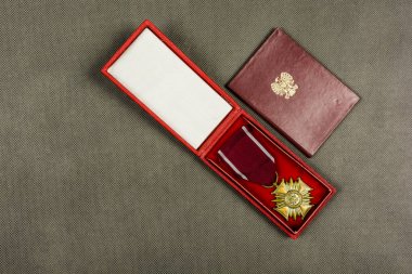 Bronze Cross of Merit and card. clipart