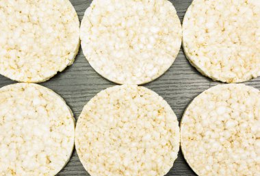 Arka plan olarak pirinç kek.