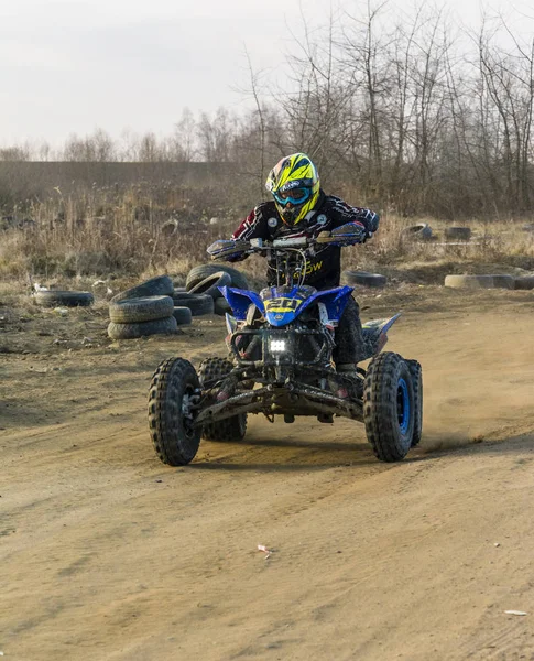 Rider driving in the quad bike race. — Stock Photo, Image