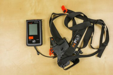 Niedomouse, Polonya - 14 Ocak 2019: Mammut - Barryvox ve BarryMount.