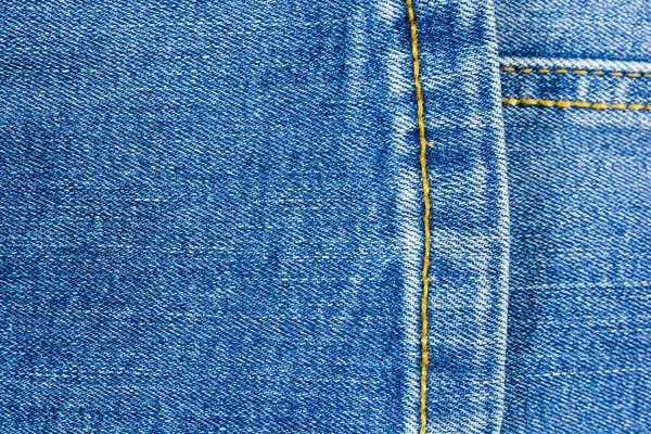 Jeans Indigo Filetés Avec Fil Jaune — Photo