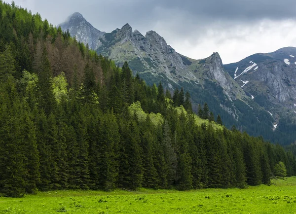 봉우리 먹구름이 몰려온다 폴란드 Tatras 관광지로 곳이다 — 스톡 사진