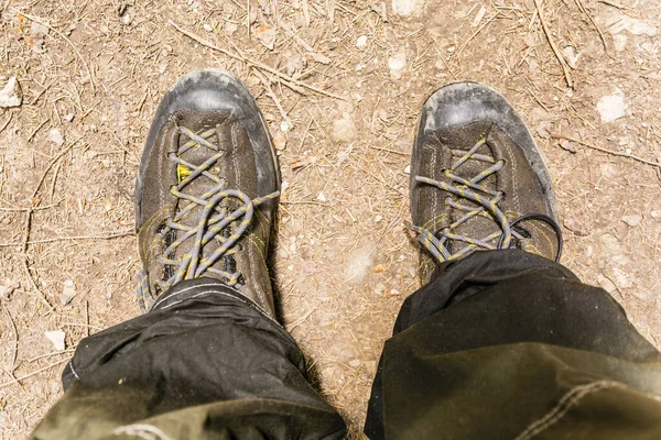 Zapatos Aproximación Húmedos Patas Inferiores Después Del Viaje —  Fotos de Stock