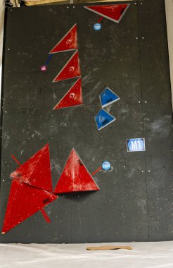 Zakopane, Polonya - 07 Eylül 2019: Route Setter tarafından hazırlanan Boulder.
