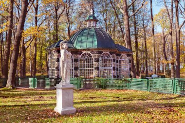 Büyük kuş kafesi Pavilion ve Peterhof, St. Petersburg heykel