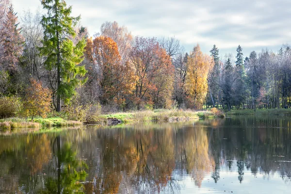 Autumn Landscape with lake — Stock Photo, Image