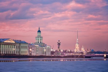 Kunstkamera, Rostral sütun ve Peter ve Paul Fort katedral