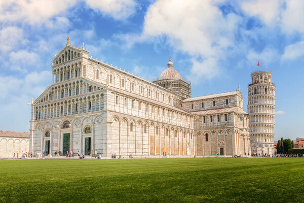 The cathedral with the Leaning Tower in the Piazza dei Miracoli 