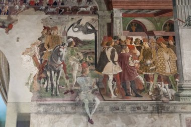 Detay freskler Palazzo Schifanoia, Ferrara, İtalya
