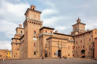 Castello Estense - medieval castle in the center of Ferrara, Ita clipart