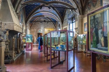 Interior of Bargello, also known as Museo Nazionale del Bargello clipart