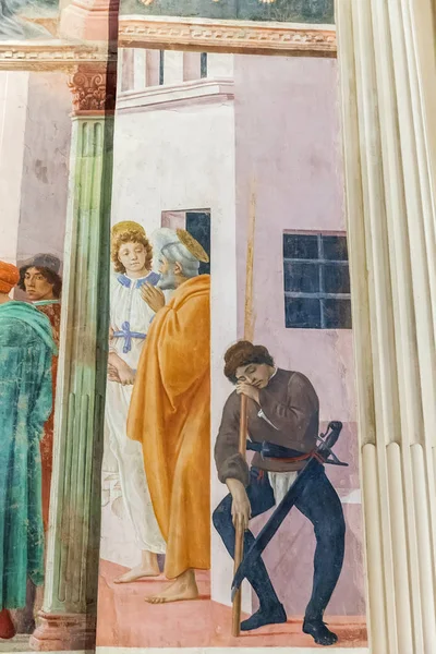 Fresques Renaissance dans la chapelle Brancacci dans l'église de Santa — Photo