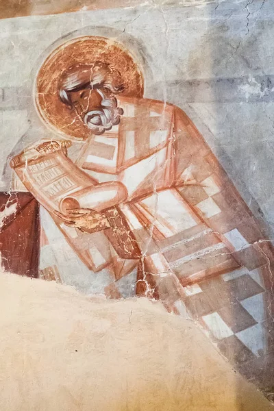 En fresk av målad av Theophanes grekiskan i kyrkan av T — Stockfoto