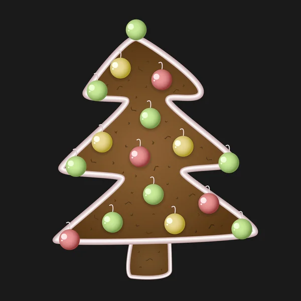 Lebkuchen-Weihnachtsbaum — Stockvektor