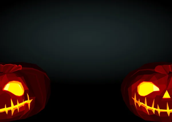 Low poly halloween dynia z zabłysło twarz — Wektor stockowy