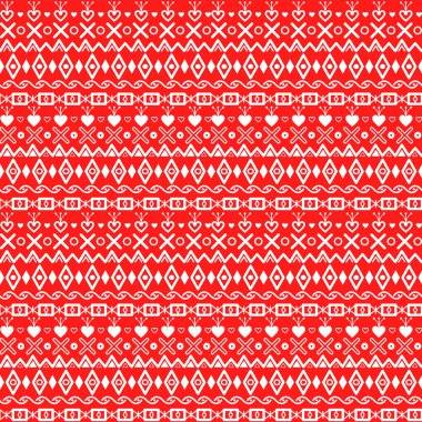 Kış geometrik süsleme. Beyaz edikula, Kalpler, kareler, cro