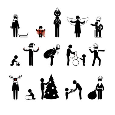 Noel ve yeni yıl çöp adamlar