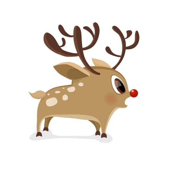 Surprised young deer in flat style. — Stock Vector
