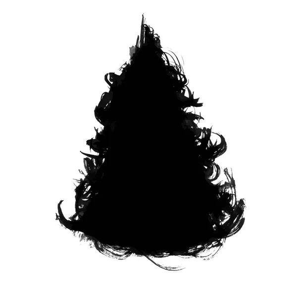 Wektor ręcznie rysowane stylu ilustracja. Trwałe black Christmas tr — Wektor stockowy