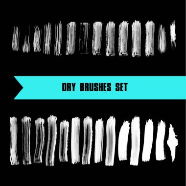 Vector hand drawn grunge dry brush line smears. Clip art big set for your design. clipart