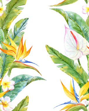 Tropikal suluboya desen