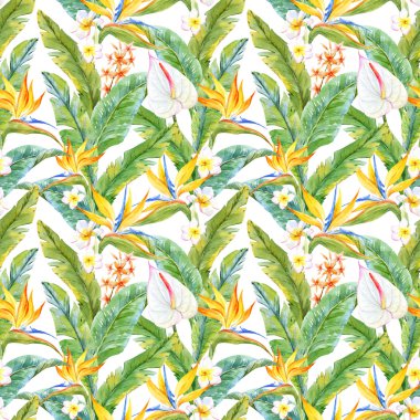 Tropikal suluboya desen