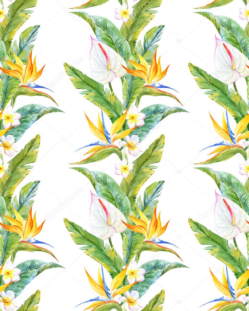 Tropical watercolor pattern