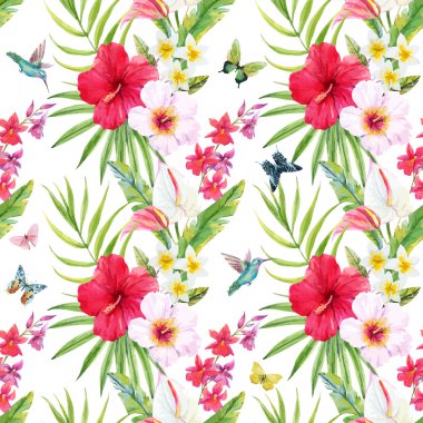 Tropikal suluboya desen