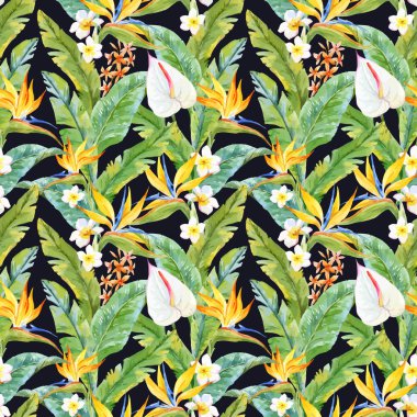 Tropikal suluboya desen