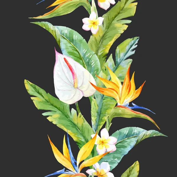 Aquarelle tropicale motif — Image vectorielle
