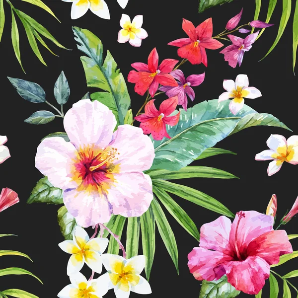 Акварель тропическая цветочная — стоковый вектор