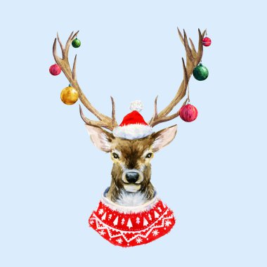 Sulu Boya Noel geyiği